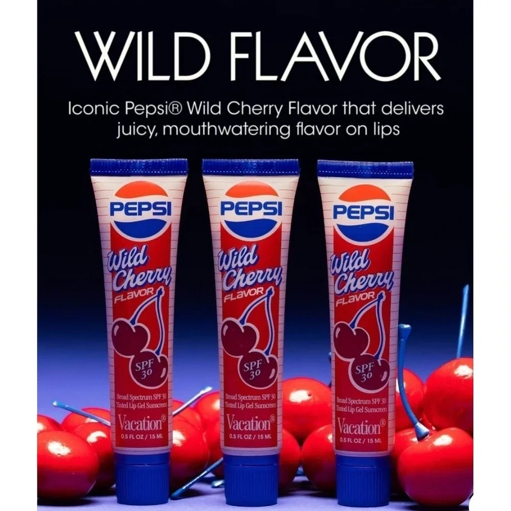 Vacation x PEPSI Tinted Lip Gel Sunscreen - Wild Cherry Pepsi - 0.5 fl oz NIB - Picture 3 of 14
